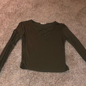 Green crop top